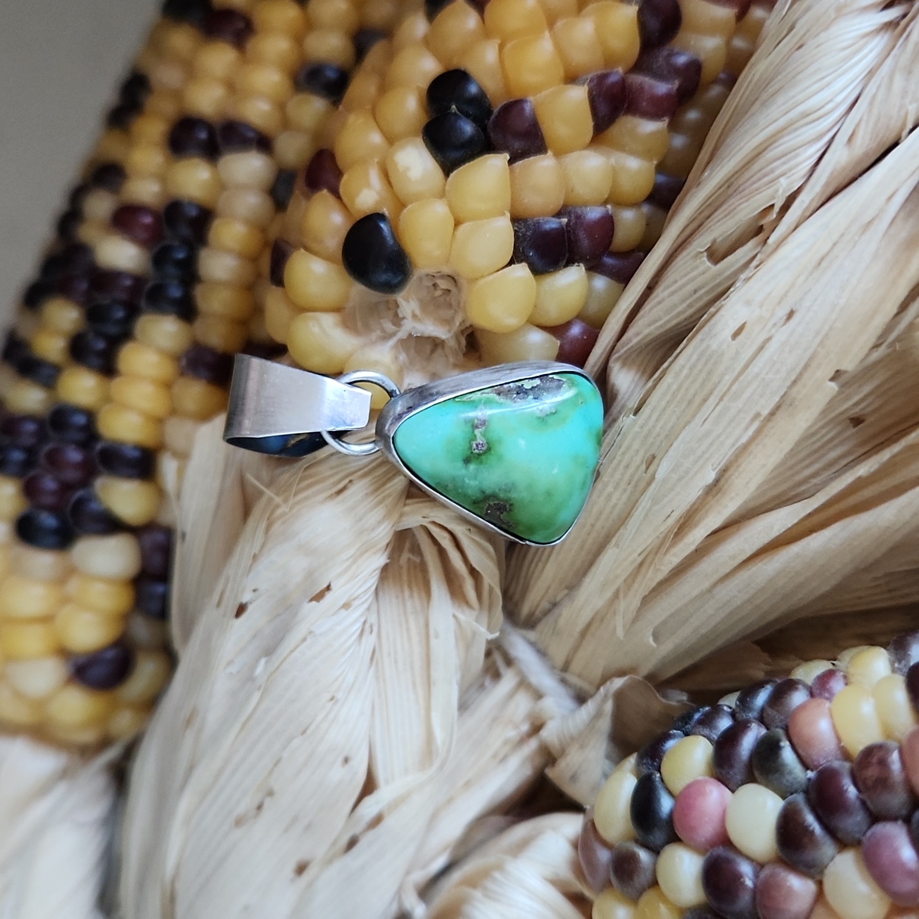 Nwot Native American Navajo Sonoran Gold Turquoise Pendant